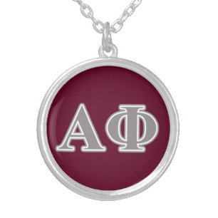 Alpha Phi Silver Letters Plated Necklace