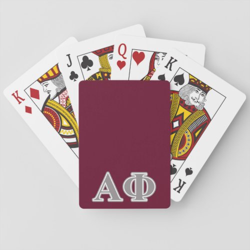 Alpha Phi Silver Letters Poker Cards