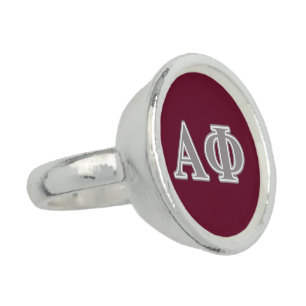 Alpha Phi Silver Letters Ring
