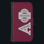 Alpha Phi Silver Letters Galaxy S4 Wallet Case<br><div class="desc">Check out these official Alpha Phi designs! Personalize your own Greek merchandise on Zazzle.com! Click the Customize button to insert your own name, class year, or club to make a unique product. Try adding text using various fonts & view a preview of your design! Zazzle's easy to customize products have...</div>