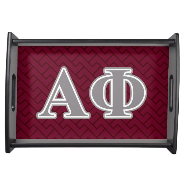 Alpha Phi Silver Letters Serving Tray (Front)
