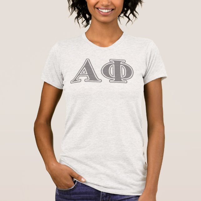Alpha Phi Silver Letters T-Shirt (Front)