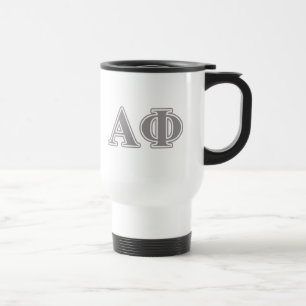 Alpha Phi Silver Letters Travel Mug