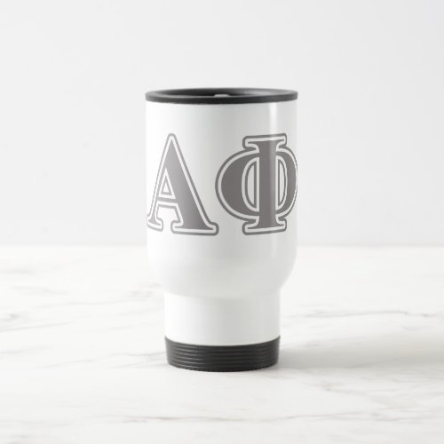 Alpha Phi Silver Letters Travel Mug