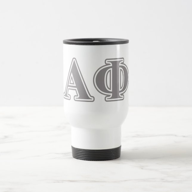 Alpha Phi Silver Letters Travel Mug (Center)