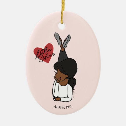 Alpha Phi  Sorority Little Sis Avatar Ceramic Ornament