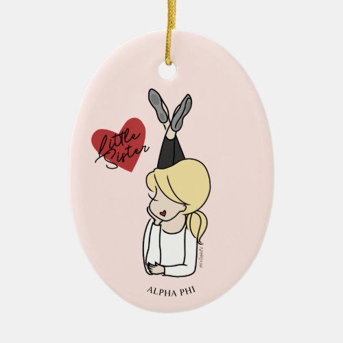 Alpha Phi  Sorority Little Sis Avatar Ceramic Ornament