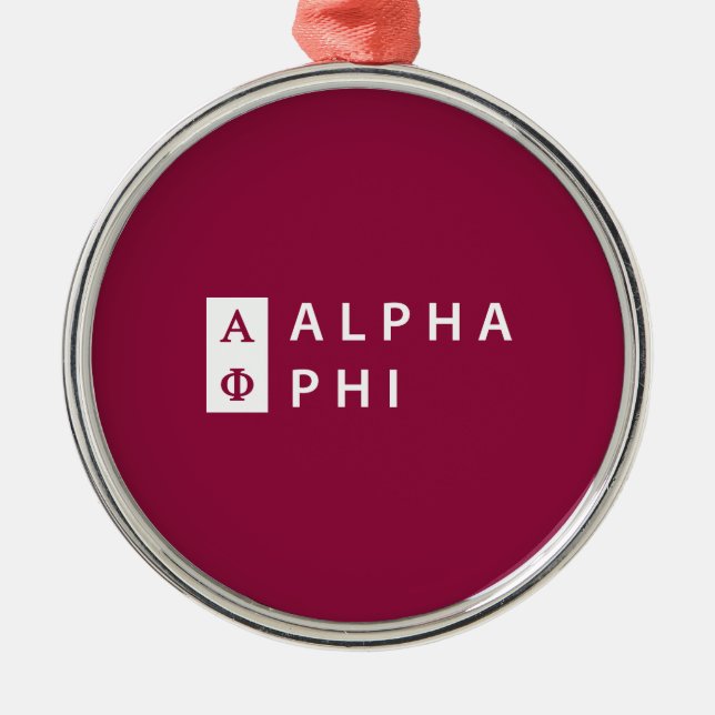 Alpha Phi | Stacked Metal Ornament (Front)