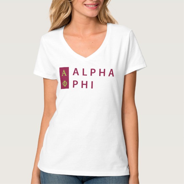 Alpha Phi | Stacked T-Shirt (Front)