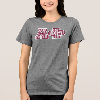 Alpha Phi Striped Graphic Tri-Blend Shirt