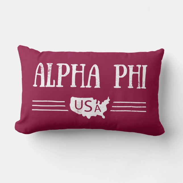 Alpha Phi USA Lumbar Pillow (Front)