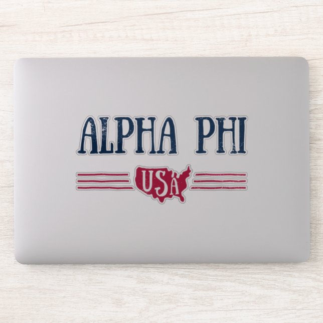 Alpha Phi USA Sticker (Computer)
