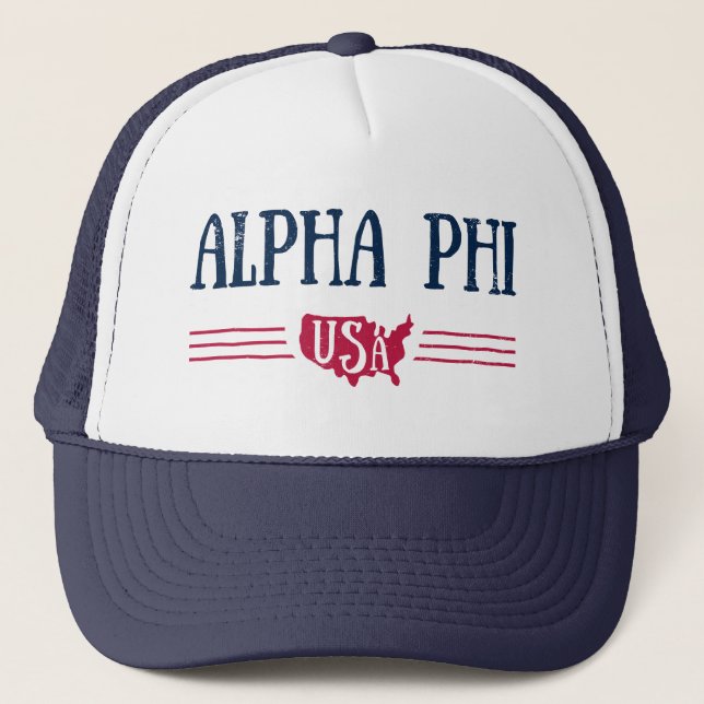 Alpha Phi USA Trucker Hat (Front)