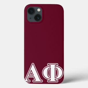 Alpha Phi White and Bordeau Letters iPhone 13 Case