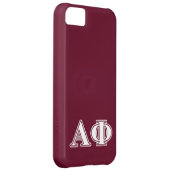 Alpha Phi White and Bordeau Letters Case-Mate iPhone Case (Back/Right)