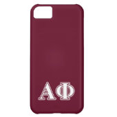 Alpha Phi White and Bordeau Letters Case-Mate iPhone Case (Back)