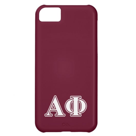 Alpha Phi White and Bordeau Letters Case-Mate iPhone Case (Back)
