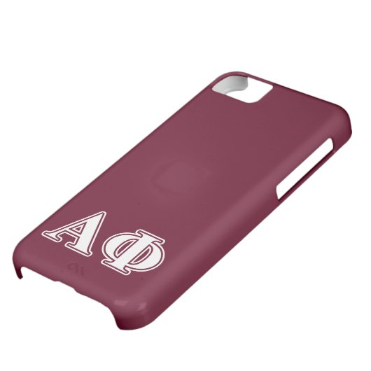 Alpha Phi White and Bordeau Letters Case-Mate iPhone Case (Bottom)