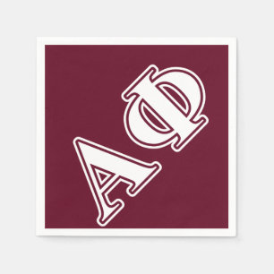 Alpha Phi White and Bordeau Letters Napkins