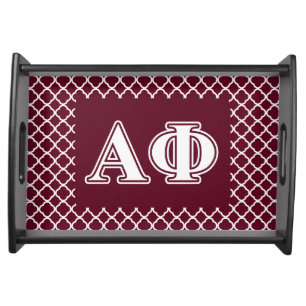 Alpha Phi White and Bordeau Letters Serving Tray