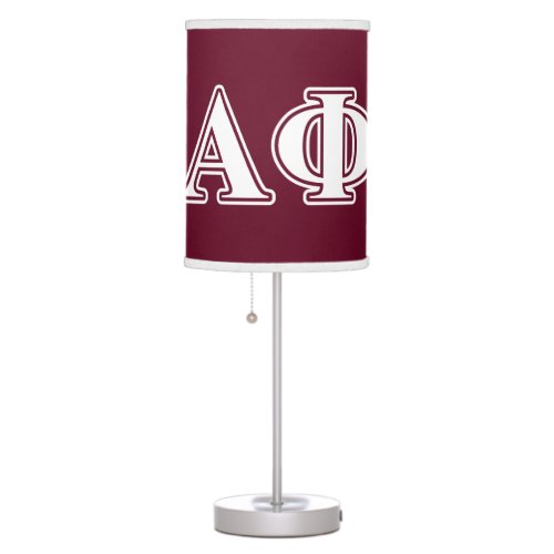 Alpha Phi White and Bordeau Letters Table Lamp