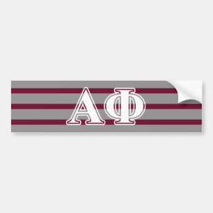 Alpha Phi White and Silver Letters Bumper Sticker