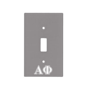 Alpha Phi White and Silver Letters Light Switch Cover
