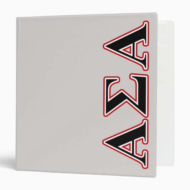 Alpha Sigma Alpha Black an Red Letters 3 Ring Binder (Front/Inside)