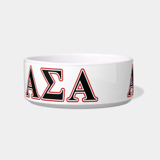 Alpha Sigma Alpha Black an Red Letters Bowl