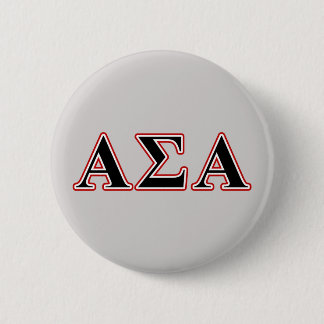 Alpha Sigma Alpha Black an Red Letters Button