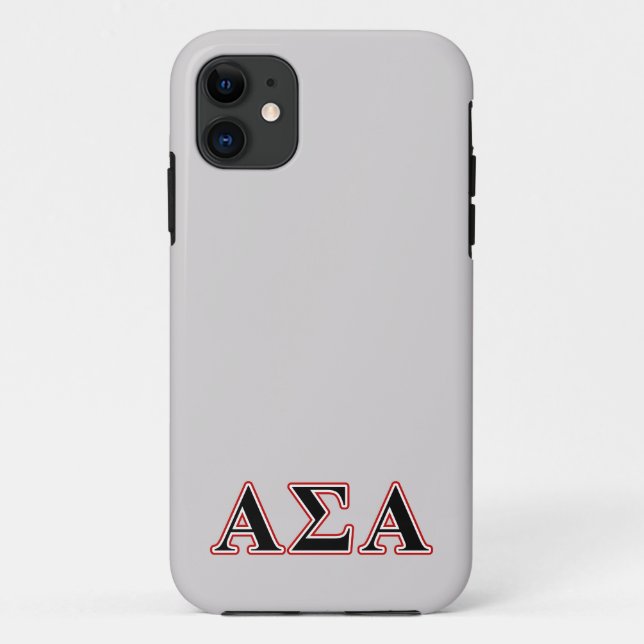 Alpha Sigma Alpha Black an Red Letters Case-Mate iPhone Case (Back)