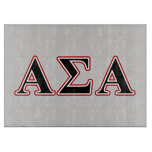Alpha Sigma Alpha Black an Red Letters Cutting Board (Front)