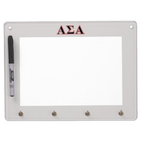 Alpha Sigma Alpha Black an Red Letters Dry Erase Board With Keychain Holder