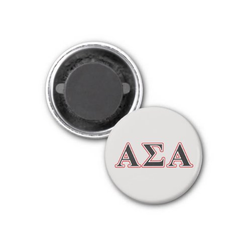 Alpha Sigma Alpha Black an Red Letters Magnet