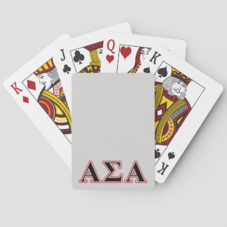 Alpha Sigma Alpha Black an Red Letters Poker Cards