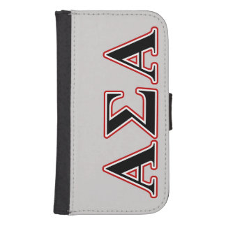 Alpha Sigma Alpha Black an Red Letters Wallet Phone Case For Samsung Galaxy S4