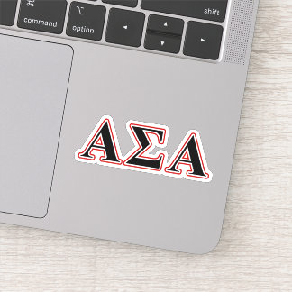 Alpha Sigma Alpha Black an Red Letters Sticker