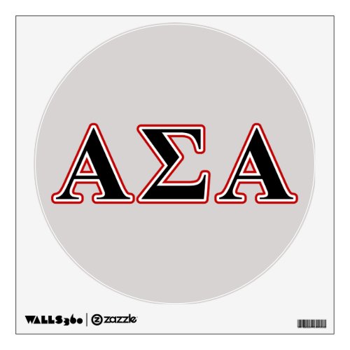 Alpha Sigma Alpha Black an Red Letters Wall Sticker