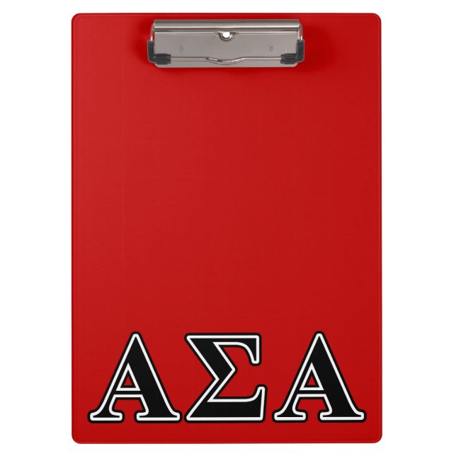 Alpha Sigma Alpha Black Letters Clipboard (Front)
