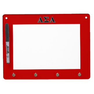 Alpha Sigma Alpha Black Letters Dry Erase Board With Keychain Holder