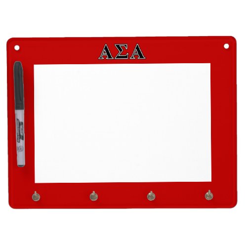 Alpha Sigma Alpha Black Letters Dry Erase Board With Keychain Holder