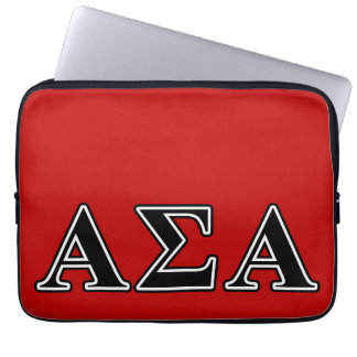 Alpha Sigma Alpha Black Letters Laptop Sleeve