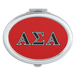 Alpha Sigma Alpha Black Letters Makeup Mirror