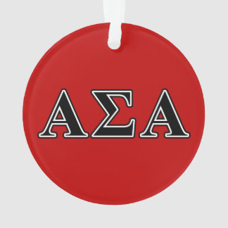 Alpha Sigma Alpha Black Letters Ornament