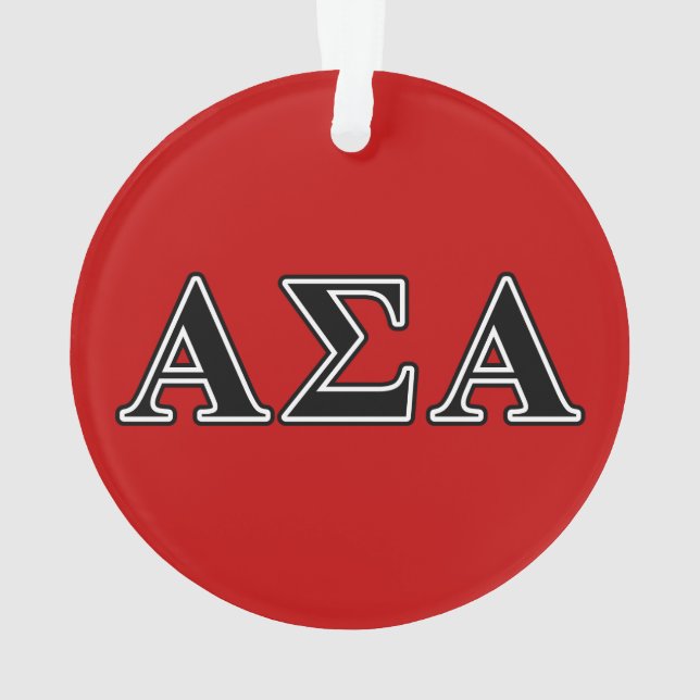Alpha Sigma Alpha Black Letters Ornament (Back)