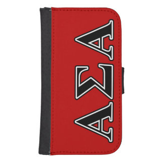 Alpha Sigma Alpha Black Letters Wallet Phone Case For Samsung Galaxy S4