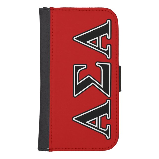 Alpha Sigma Alpha Black Letters Samsung Galaxy Wallet Case (Front)