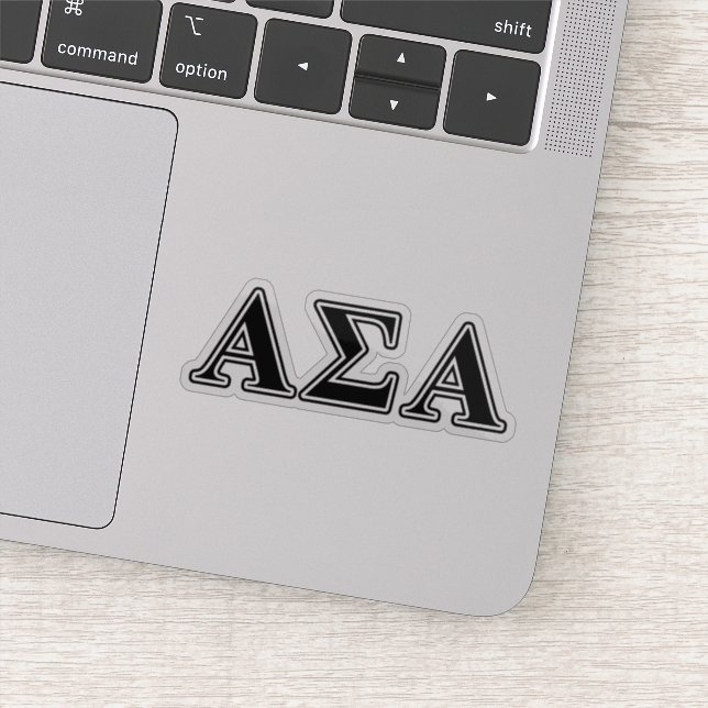 Alpha Sigma Alpha Black Letters Sticker (Detail)