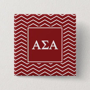 Alpha Sigma Alpha   Chevron Pattern Pinback Button