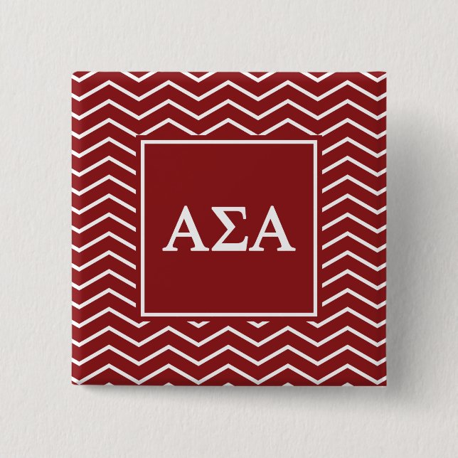Alpha Sigma Alpha | Chevron Pattern Pinback Button (Front)